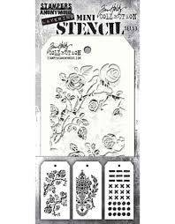 Stampers Anonymous Layering Stencil Set, Mini Stencil Set 53