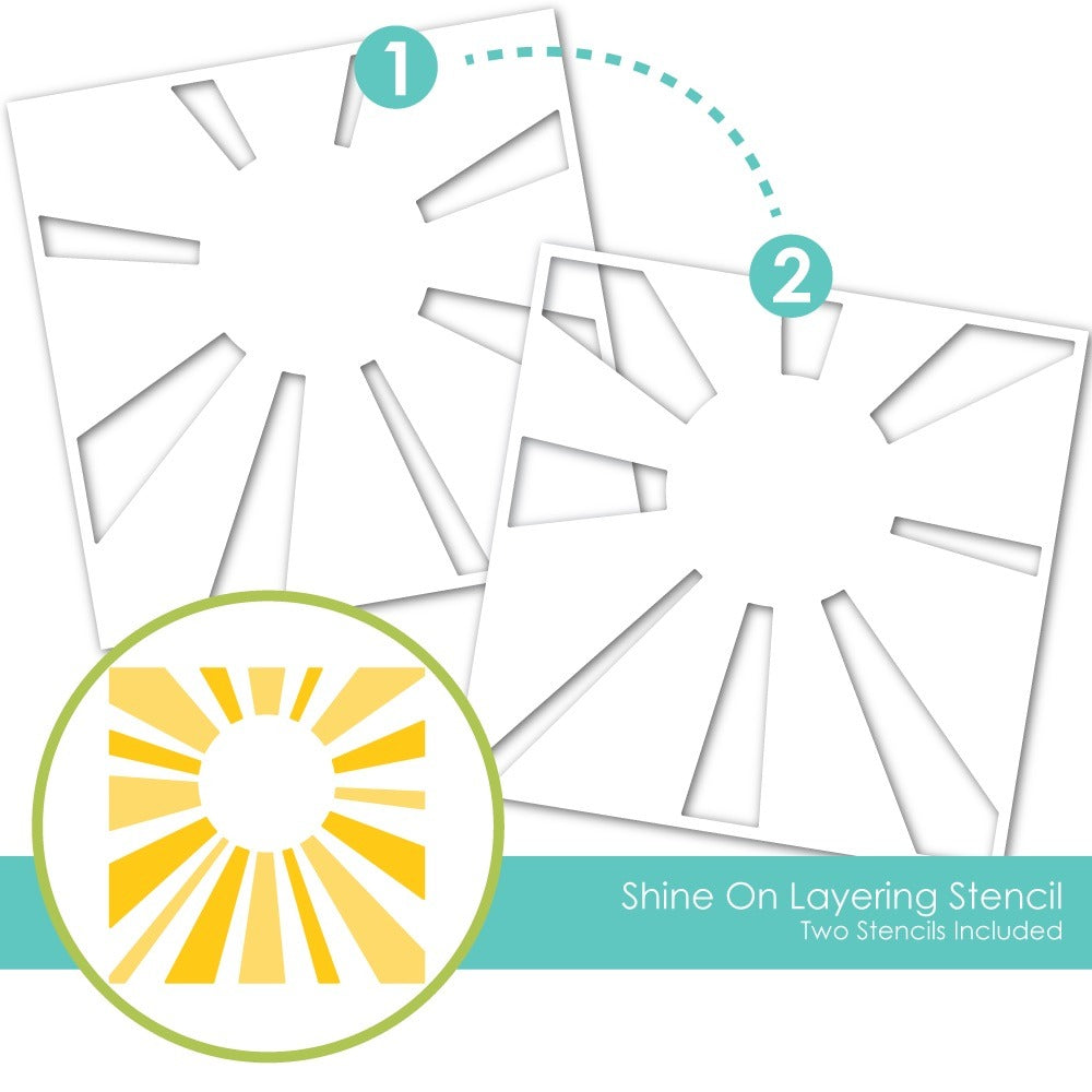 Waffle Flower, 6x6 Shine On Layering Stencil