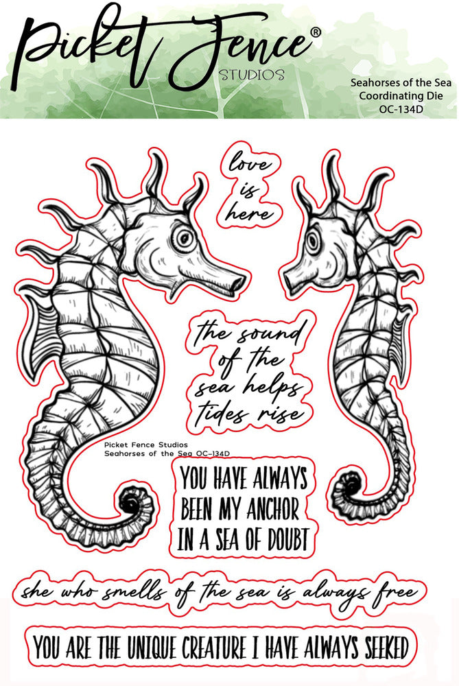 Picket Fence, Seahorses of the Sea Stamp & Die Set