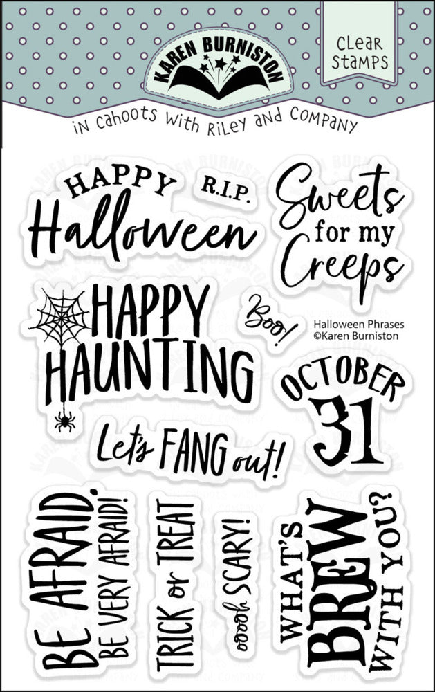 Karen Burniston, Clear Stamp, Halloween Phrases