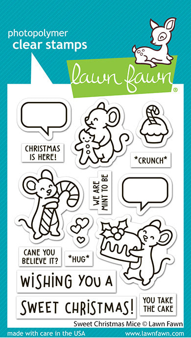Lawn Fawn, Sweet Christmas Mice Stamp & Die Set