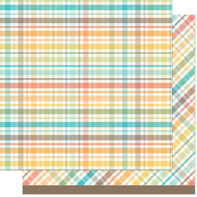 Lawn Fawn, 12X12 Patterned Paper, Favorite Flannel Fall - Apple Cider