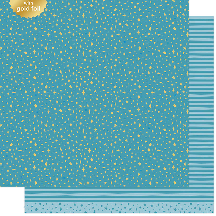 Lawn Fawn, 12X12 Patterned Paper, All the Sparkles - Aquamarine