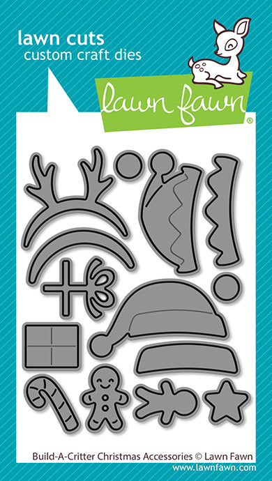 Lawn Fawn, Die, Build-a-Critter Christmas Accessories