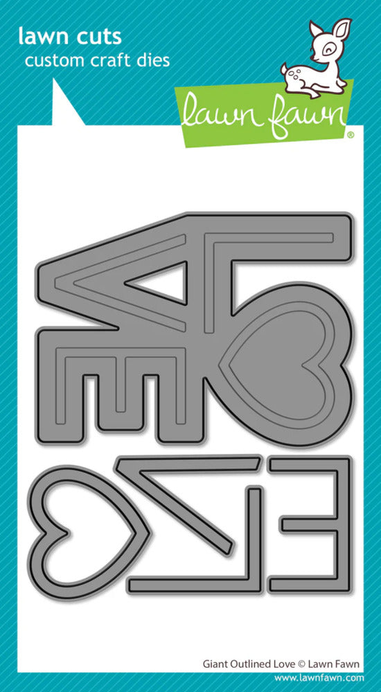 Lawn Fawn, Die, Giant Outlined Love