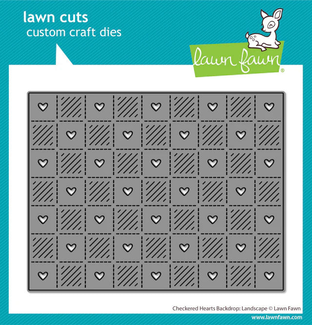 Lawn Fawn, Die, Checkered Hearts Backdrop: Landscape