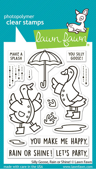 Lawn Fawn, Silly Goose Rain or Shine! Stamp & Die Set