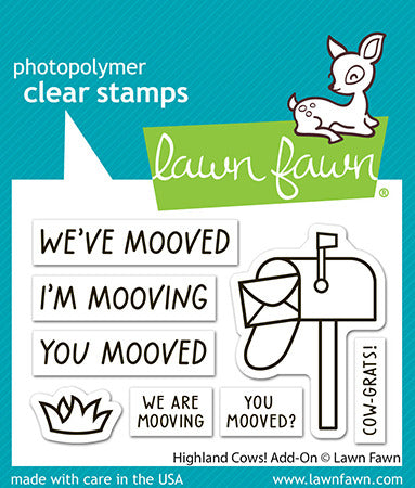 Lawn Fawn, Highland Cows! Add-On Stamp & Die Cut Set