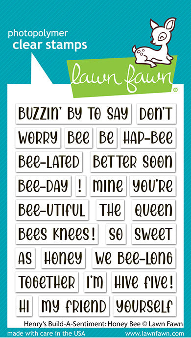 Lawn Fawn, Clear Stamp, Henry's Build-a-Sentiment: Honey Bee