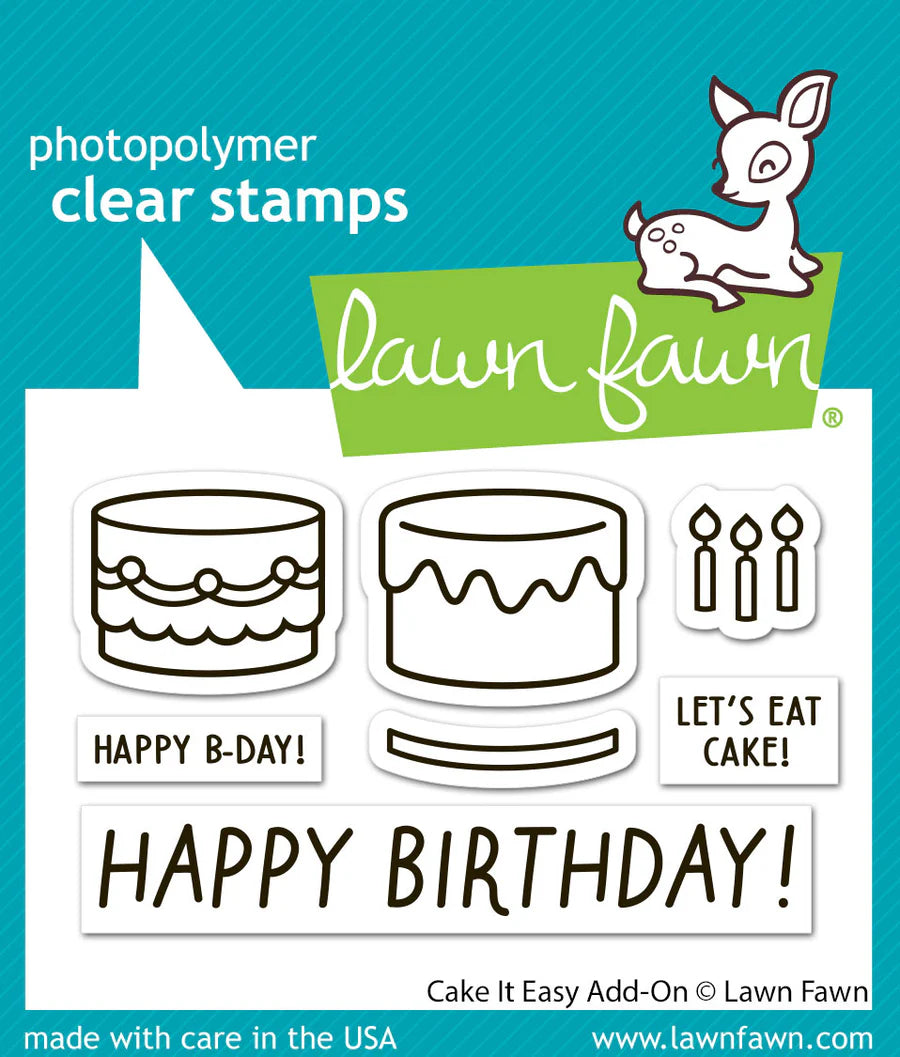 Lawn Fawn Cake It Easy Add On Stamp and Die Cut SET