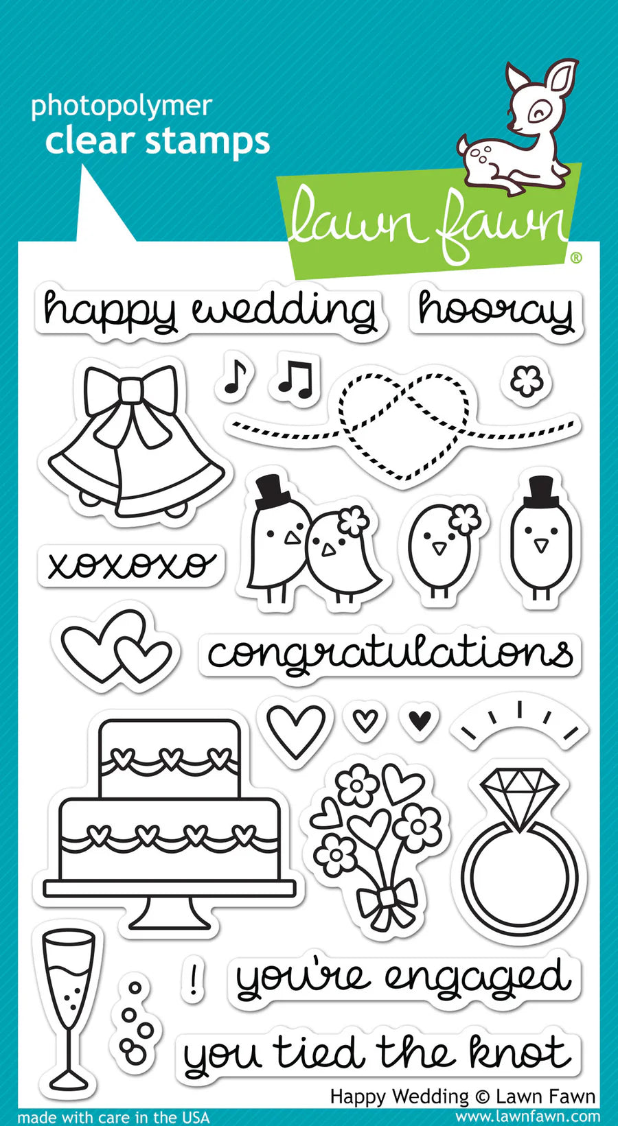 Lawn Fawn, Happy Wedding Stamp