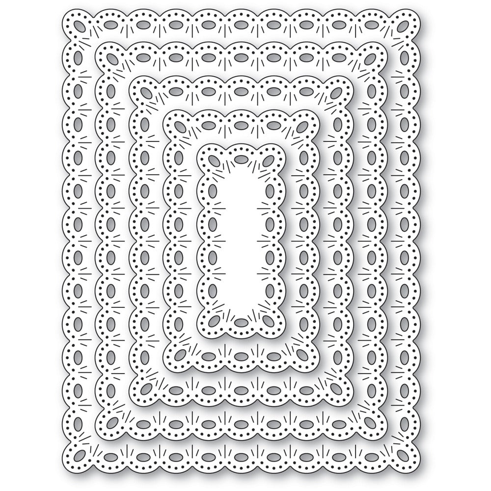 Memory Box, Die, Oval Eyelet Rectangle Frames