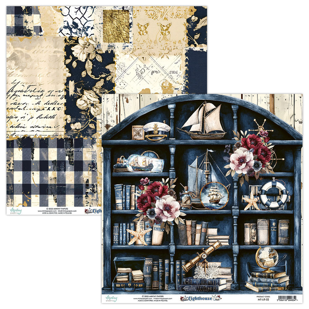 Mintay, 12X12 Patterned Paper, Lighthouse 02