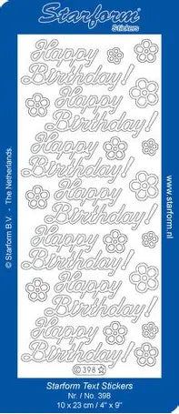 Starform Deco Stickers, Happy Birthday Black Words