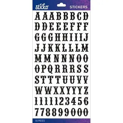 American Crafts, Black Glitter Mini Alphabets