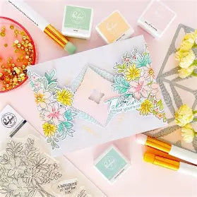 Pinkfresh Studio, Press Plate & De Set Leafy Lattice