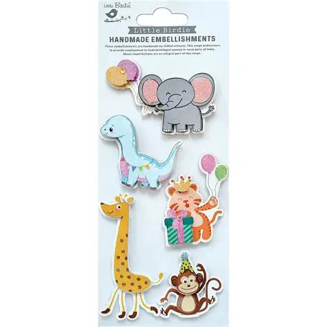 Little Birdie Embellishments, Animal Party Sticker