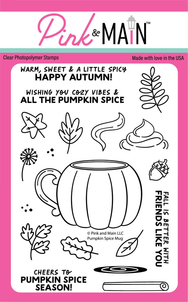 Pink & Main, Clear Stamp, Pumpkins Spice Mug & Die Set