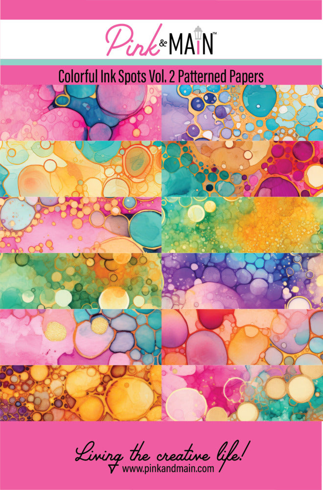 Pink & Main, 8.5x5.5 Paper Pack, Colorful Ink Spots Vol. 2 Pattern