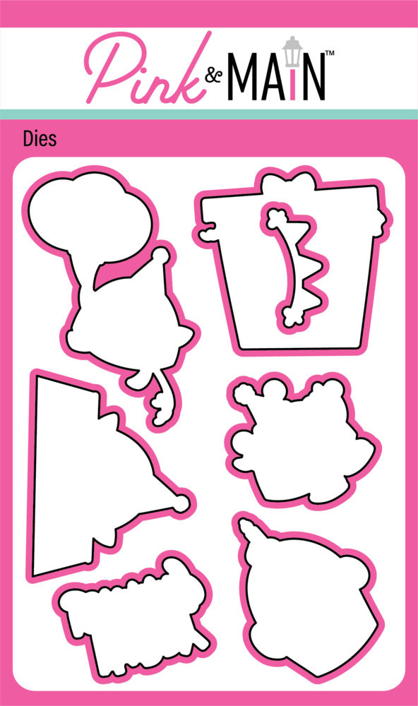 Pink & Main, Party Penguins Clear Stamp & Die