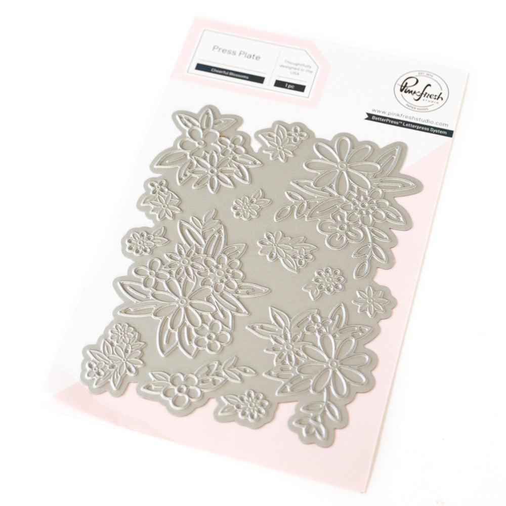 Pink Fresh Studio, Press Plate, Cheerful Blossoms