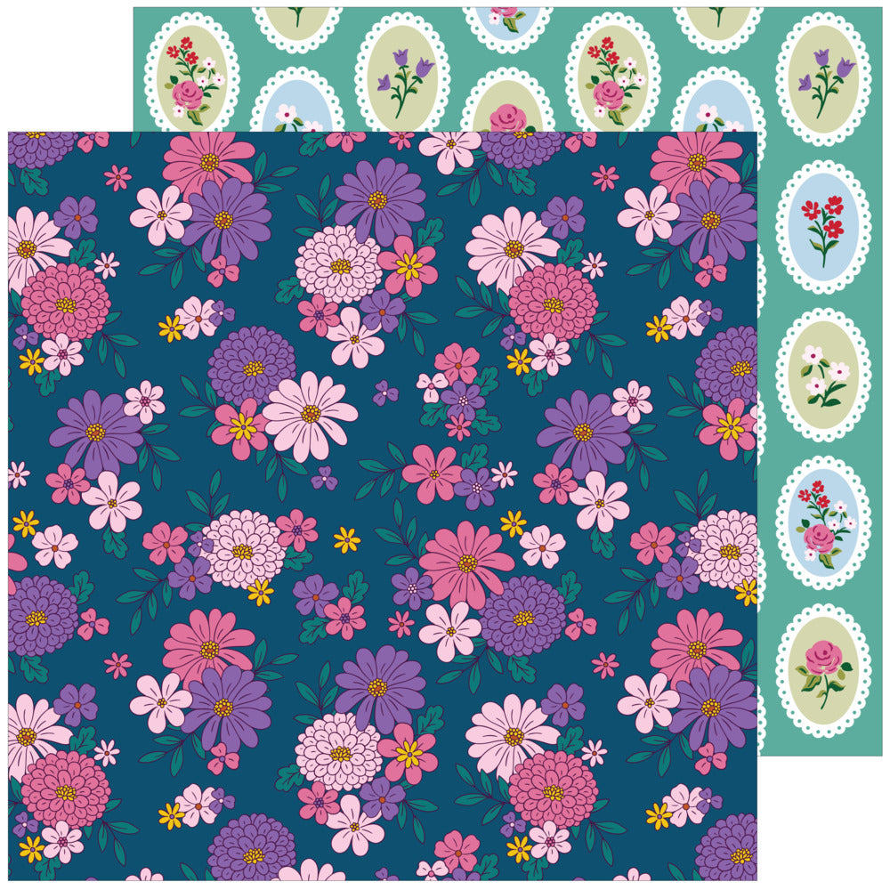 Pinkfresh Studio, 12X12 Patterned Paper, Lovely Lane - Love Blooms