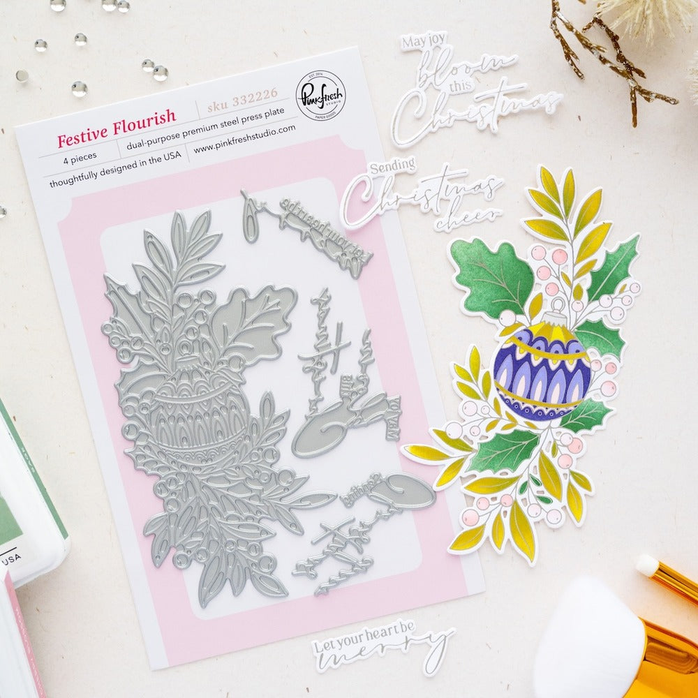 PinkFresh Studio, Press Plate , Festive Flourish