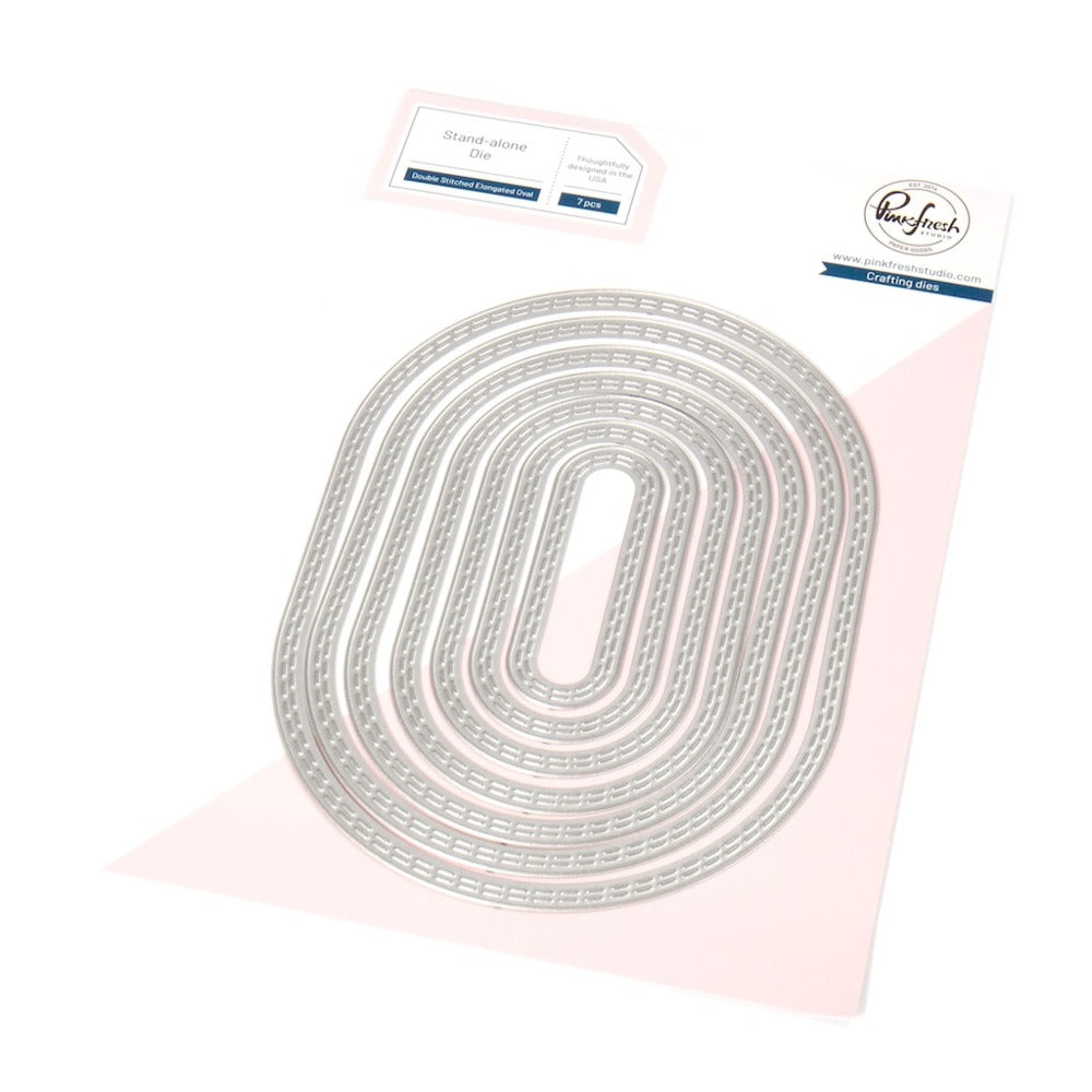 Pinkfresh Studio, Die, Double Stitched Elongated Oval