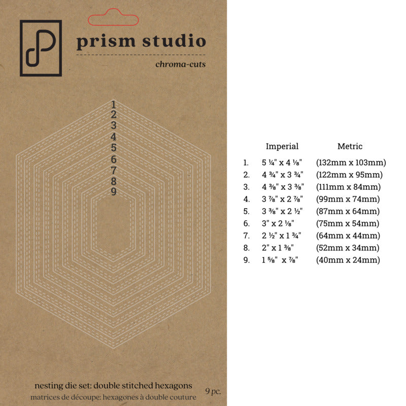 Prism Studio, Double Stitched Hexagon Dies