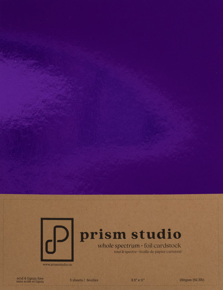 Prism Studio, Whole Spectrum Foil Cardstock, Pack 8.5x11 -Amethyst