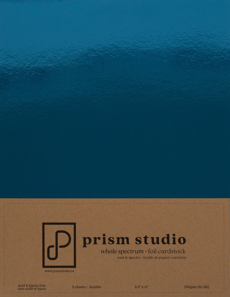 Prism Studio, Whole Spectrum Foil Cardstock, Pack 8.5x11 -Aquamarine
