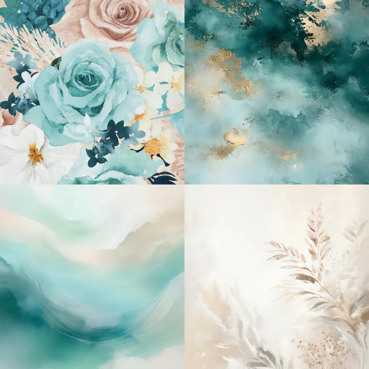 Simply Stated, Shades of Teal Paper 9