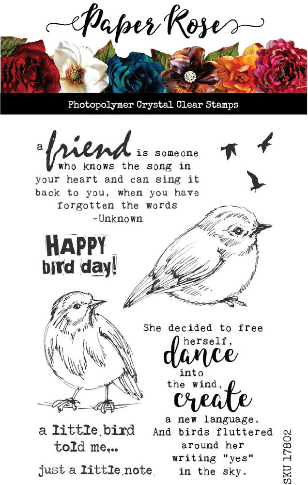 Paper Rose, Clear Stamp, Bird Day