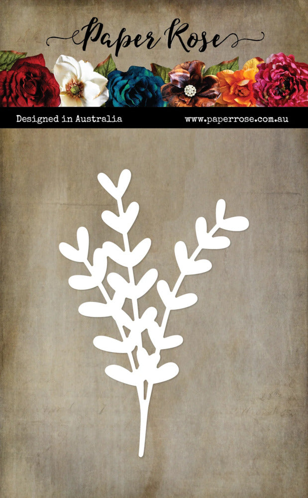 Paper Rose; Die, Leaf Sprig
