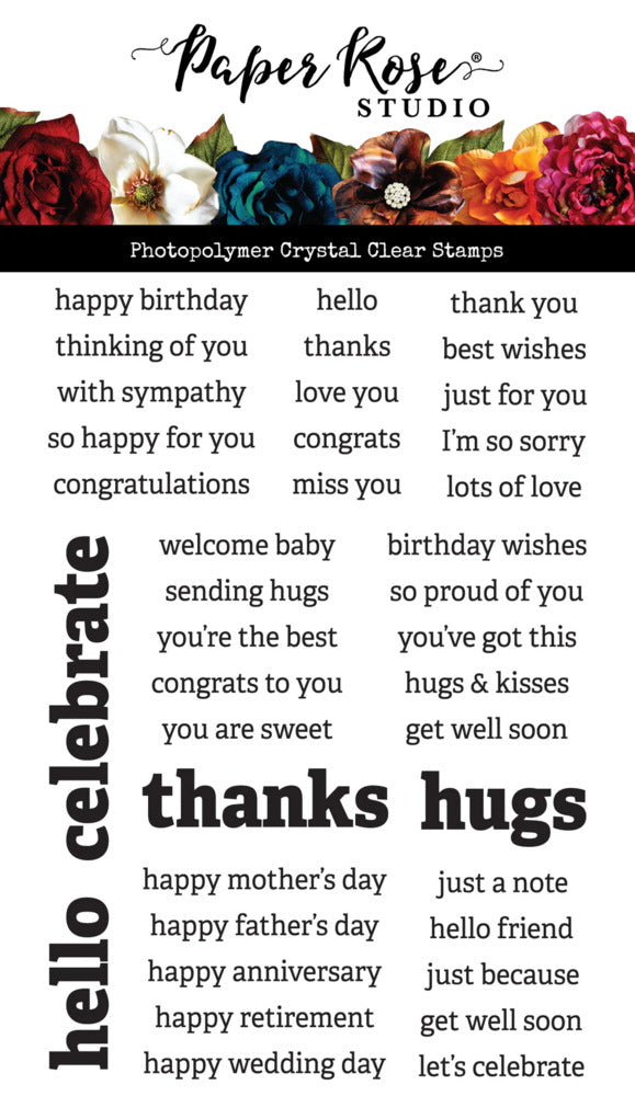 Paper Rose, Clear Stamp & Die, Stacked Sentiments No. 1