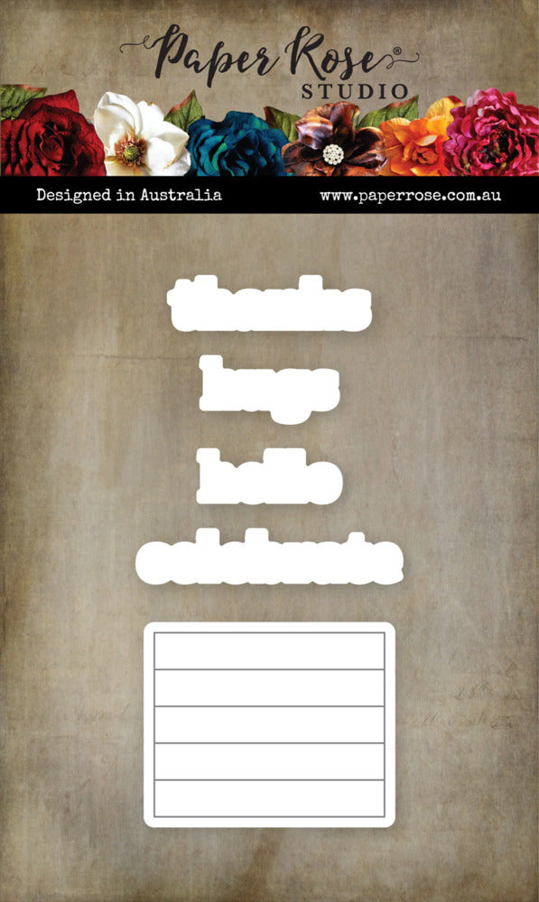 Paper Rose, Clear Stamp & Die, Stacked Sentiments No. 1