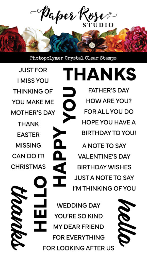 Paper Rose, Clear Stamp & Die, Stacked Sentiments No. 2