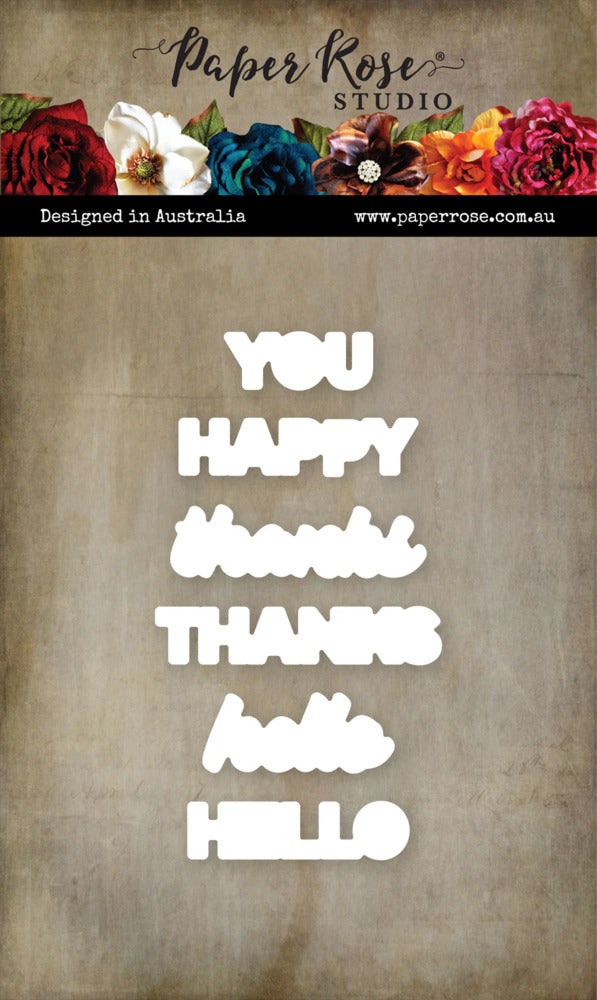 Paper Rose, Clear Stamp & Die, Stacked Sentiments No. 2