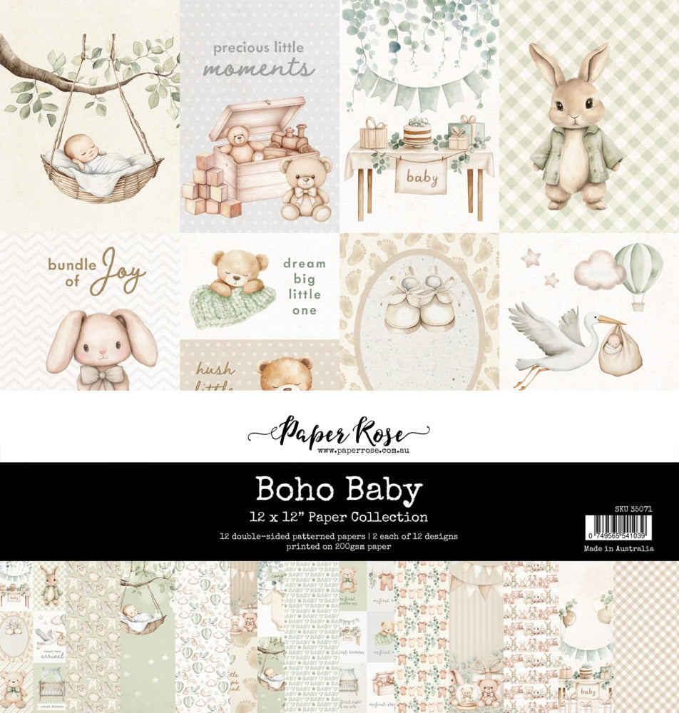 Paper Rose, 12x12 Paper Collection, Boho Baby