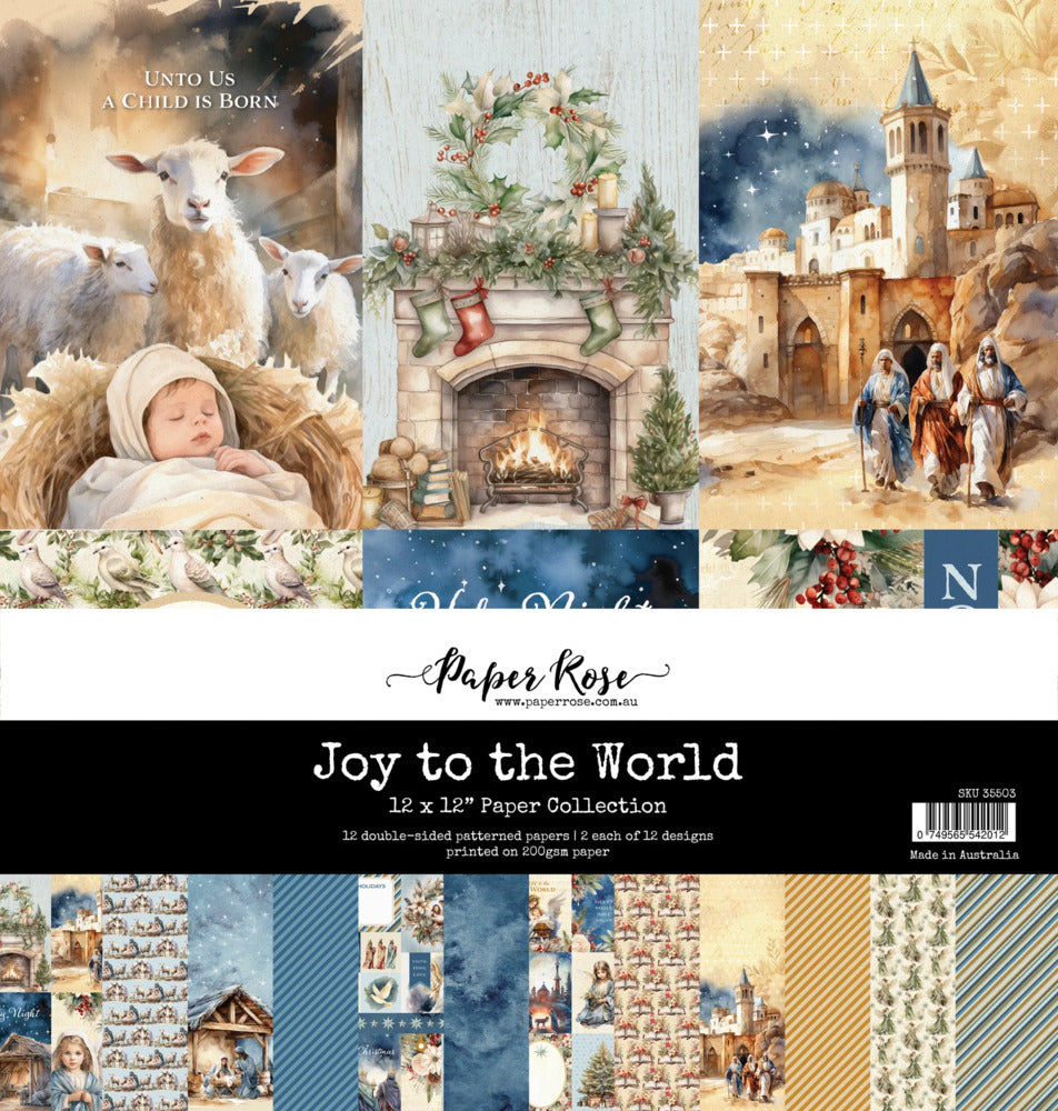 Paper Rose, 12X12 Paper Collection, Joy to the World Pre-order
