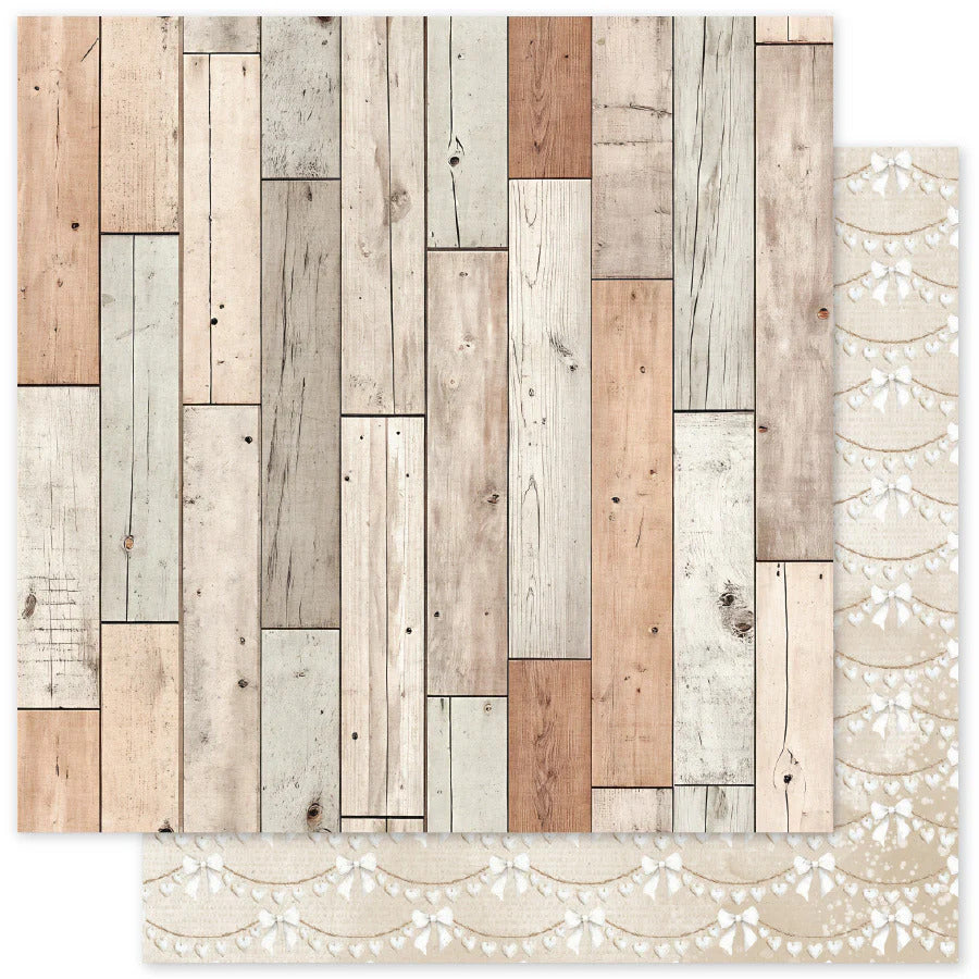 Paper Rose, 12X12 Patterned Paper, Heart & Home Memories Patterns D