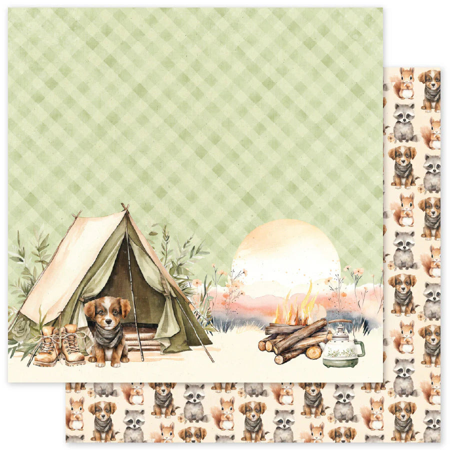 Paper Rose, 12X12 Patterned Paper, Campfire Tales F