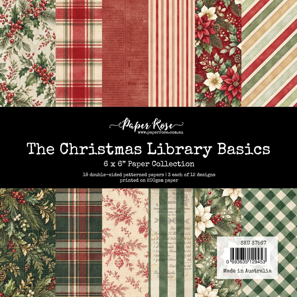 Paper Rose, 6X6 Paper Collection, The Christmas Library Basics Pre-order