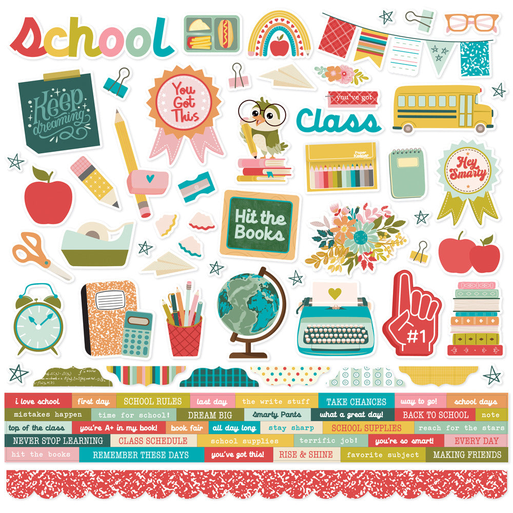 Simple Stories, 12X12 Sticker Sheet, Book Fair