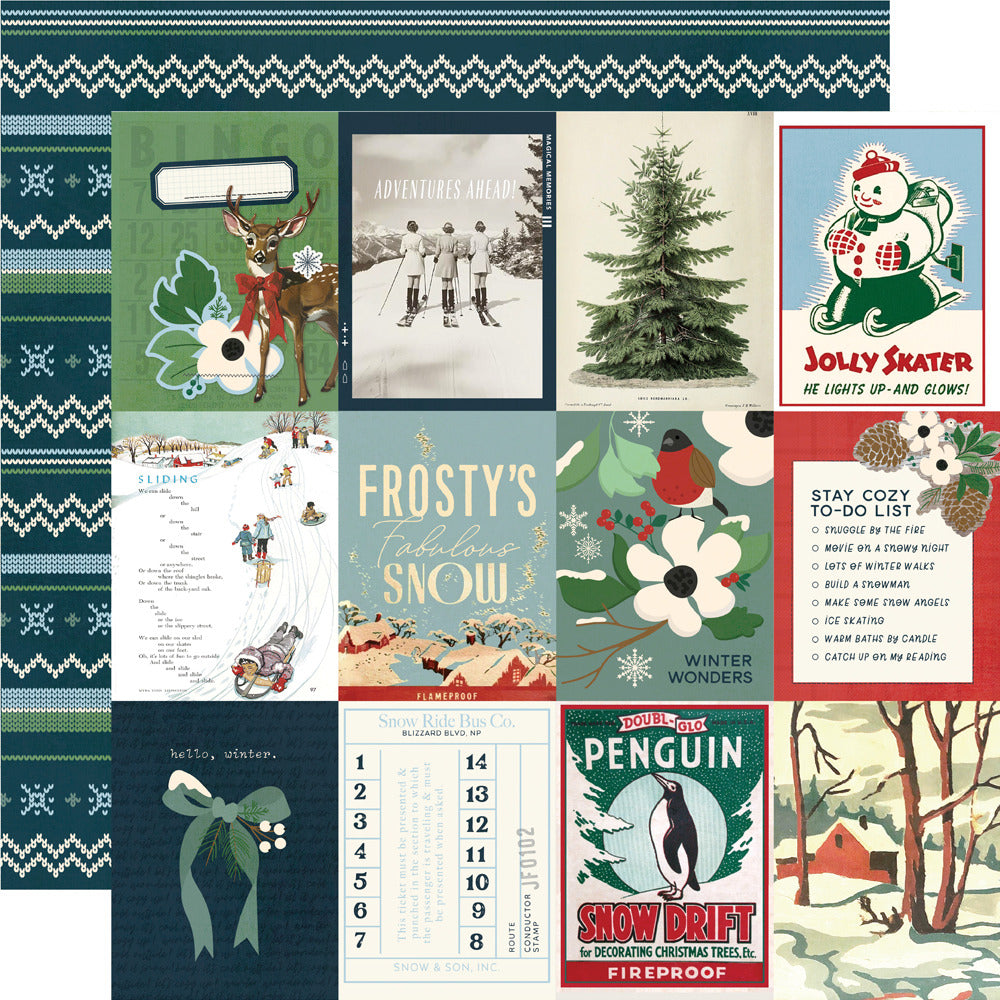 Simple Stories, 12X12 Patterned Paper, Simple Vintage Flannel Season - 3x4 Elements