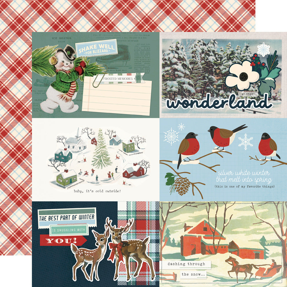 Simple Stories, 12X12 Patterned Paper, Simple Vintage Flannel Season - 4x6 Elements