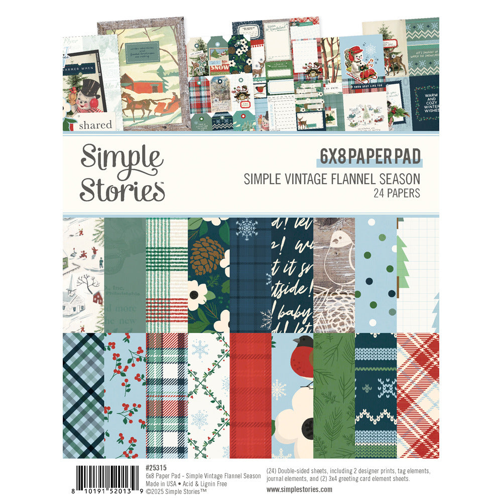 Simple Stories, 6X8 Paper Pad, Simple Vintage Flannel Season