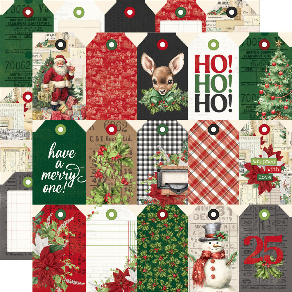 Simple Stories, 12X12 Patterned Paper, Simple Vintage Believe - Tag Elements