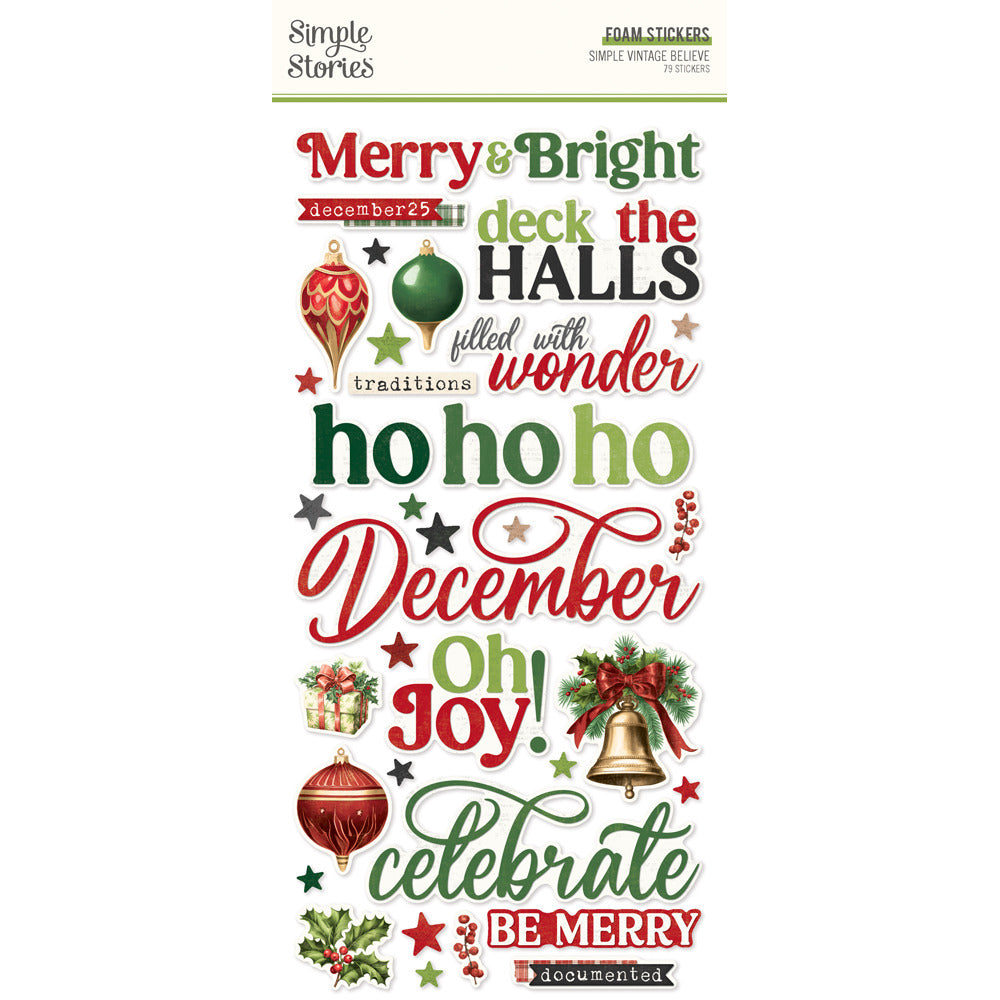 Simple Stories, Foam Stickers, Simple Vintage Believe