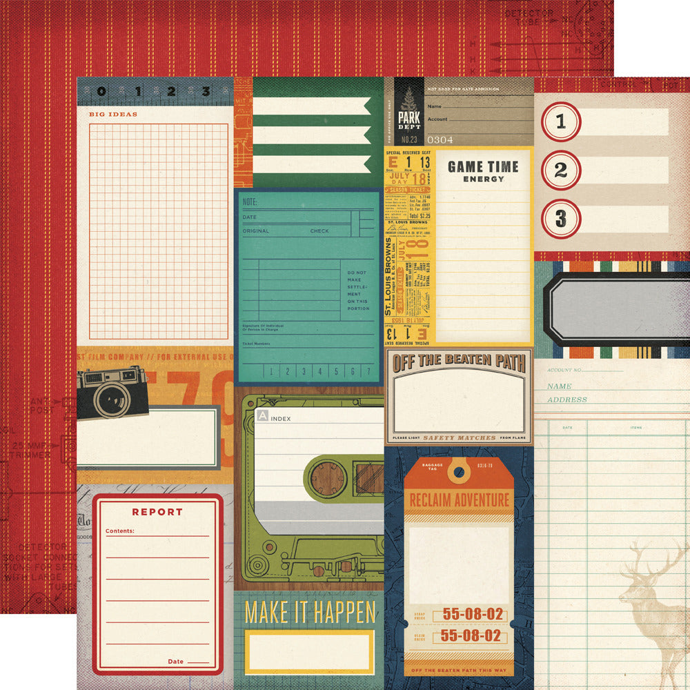 Simple Stories, 12x12 Patterned Paper, Rustic Legend - Journal Elements